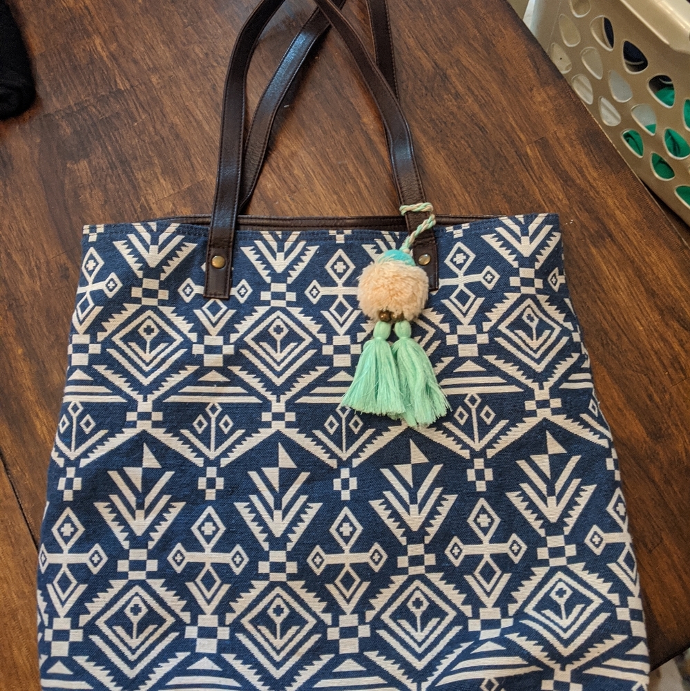 T-shirt and jeans boho bag